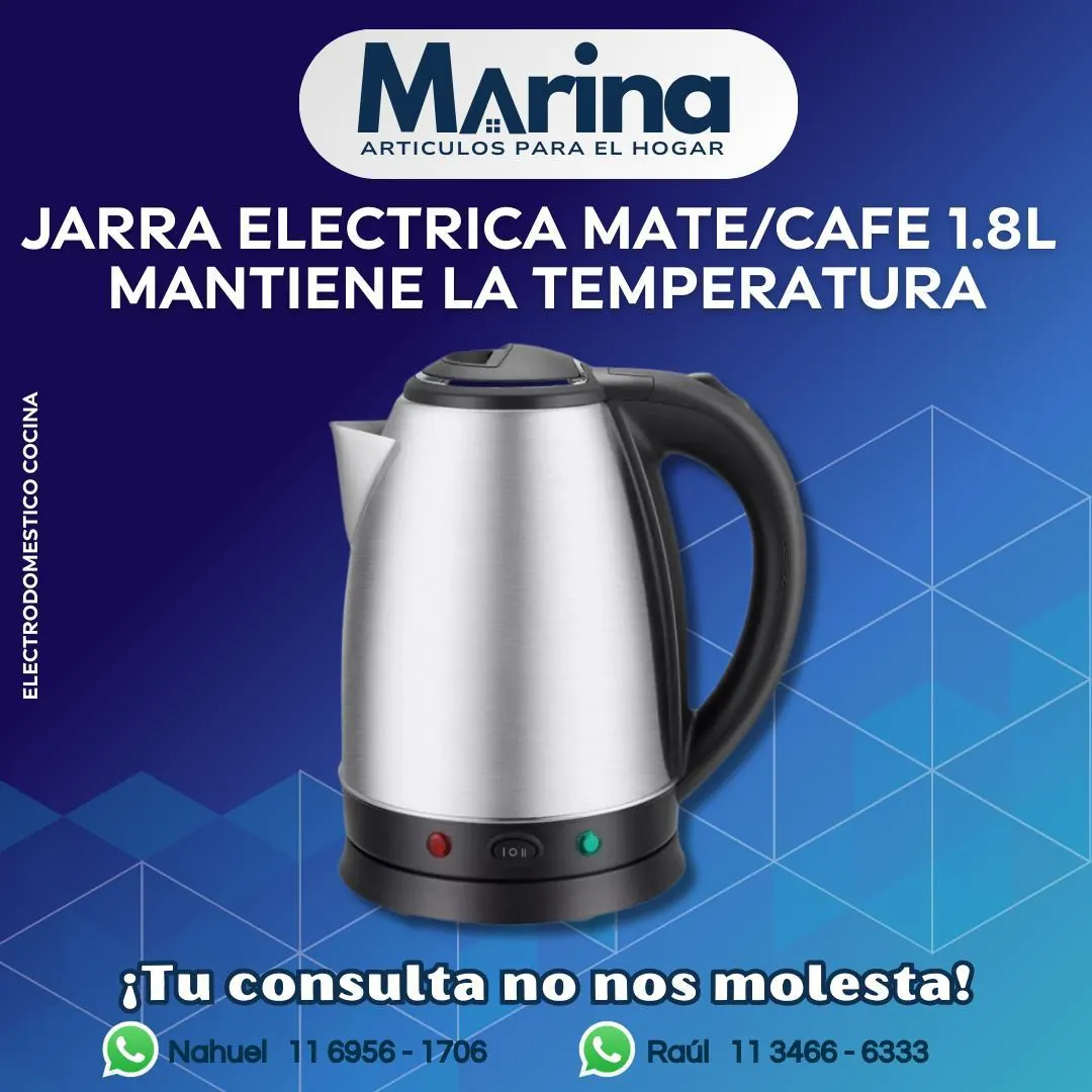 Jarra Electrica Mate y Cafe 1.8 L Mantiene la Temperatura